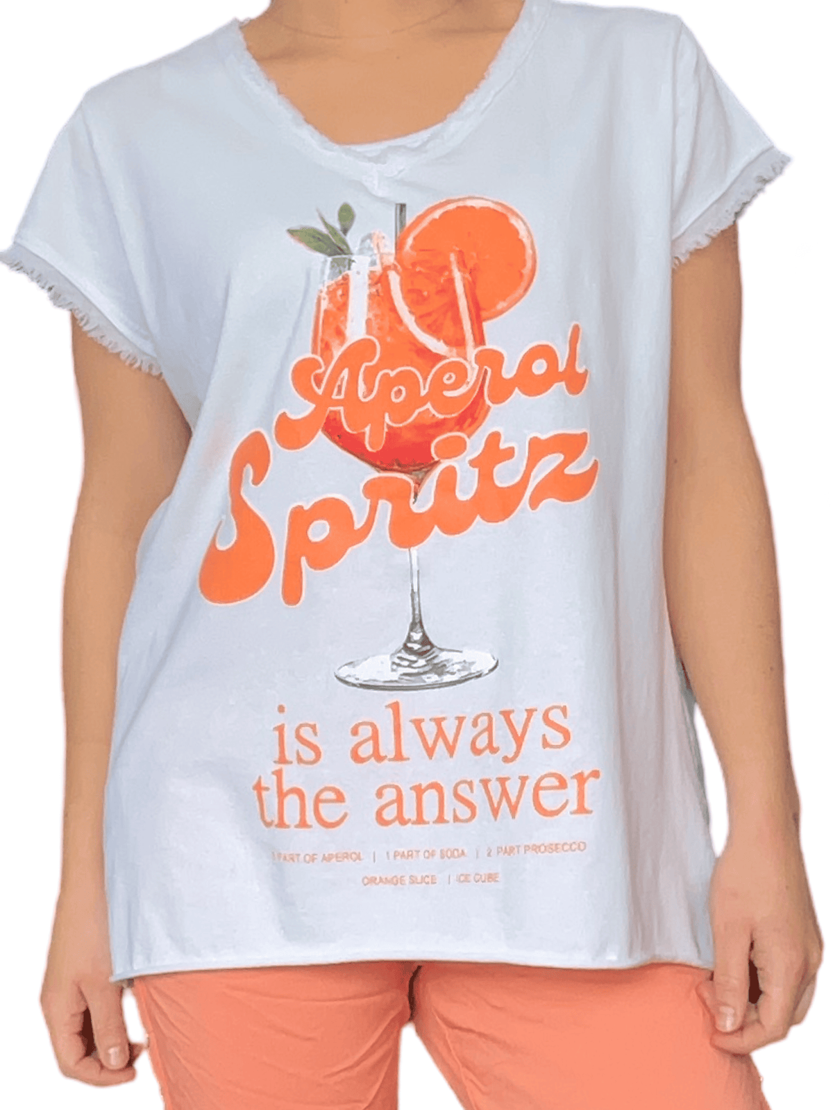 T-shirt blanc avec imprimé cocktail pour femme.