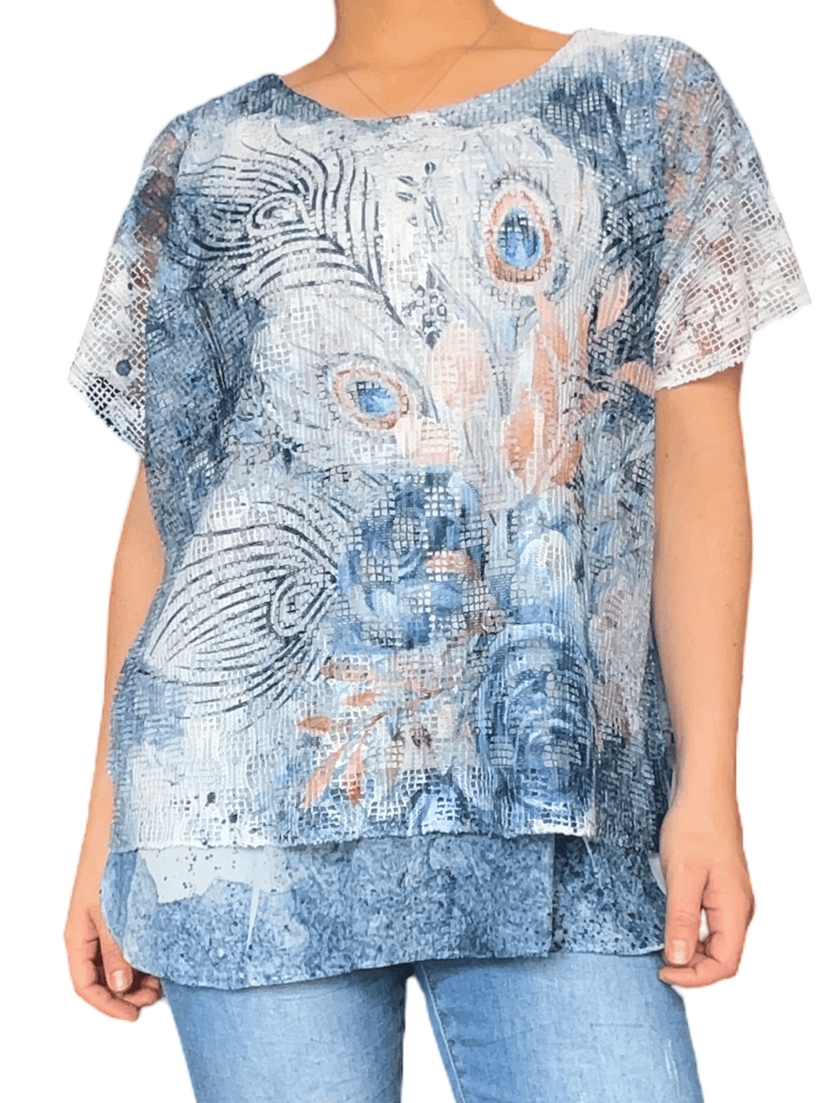 T-shirt en mailles avec imprimé animal pour femme.