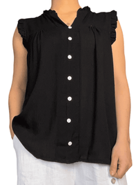 Camisole noire boutonnée pour femme.