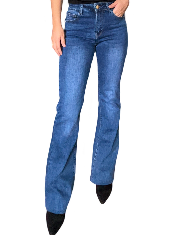 Jeans flare à taille haute 32 pouces de long