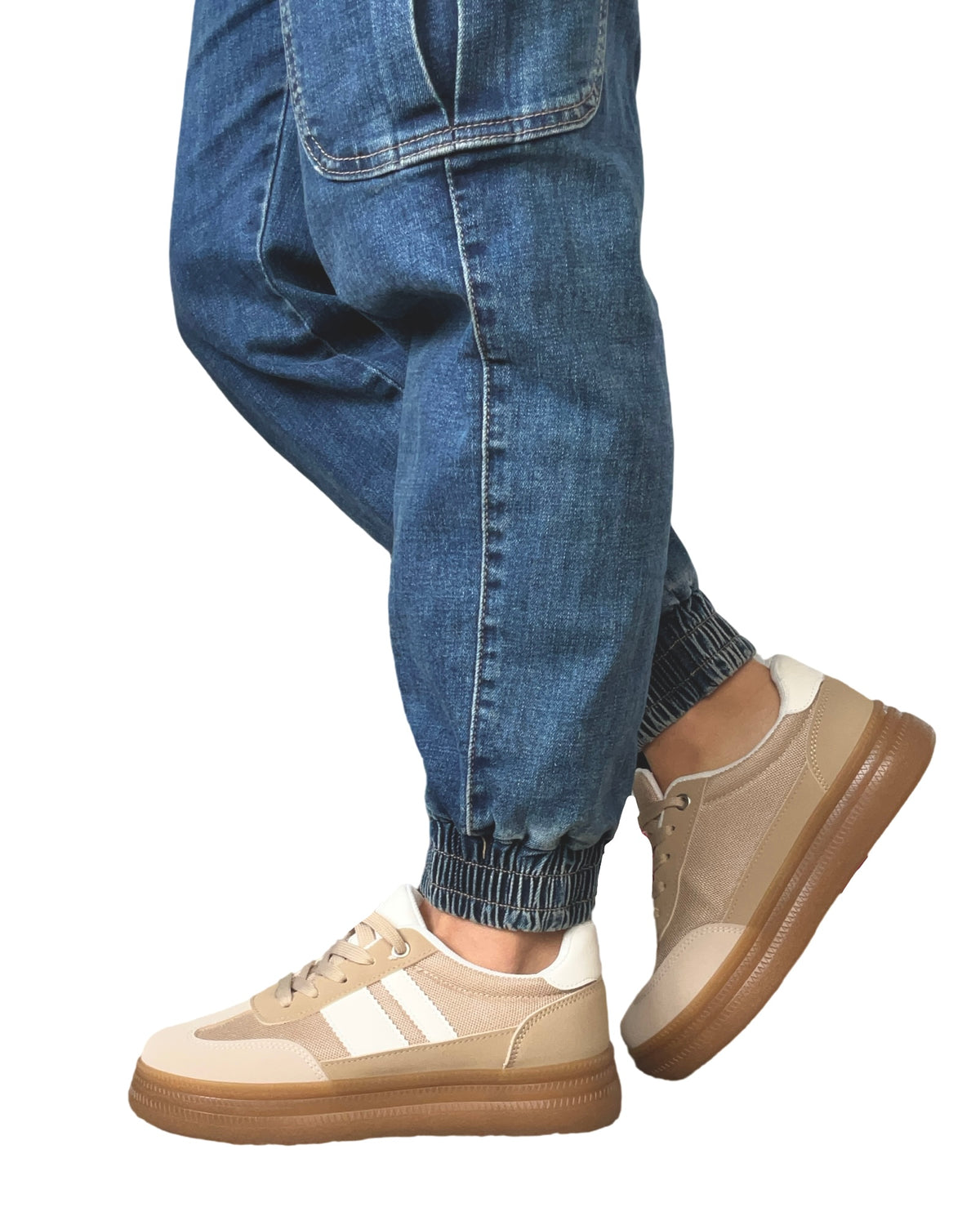 Sneaker beige et brun