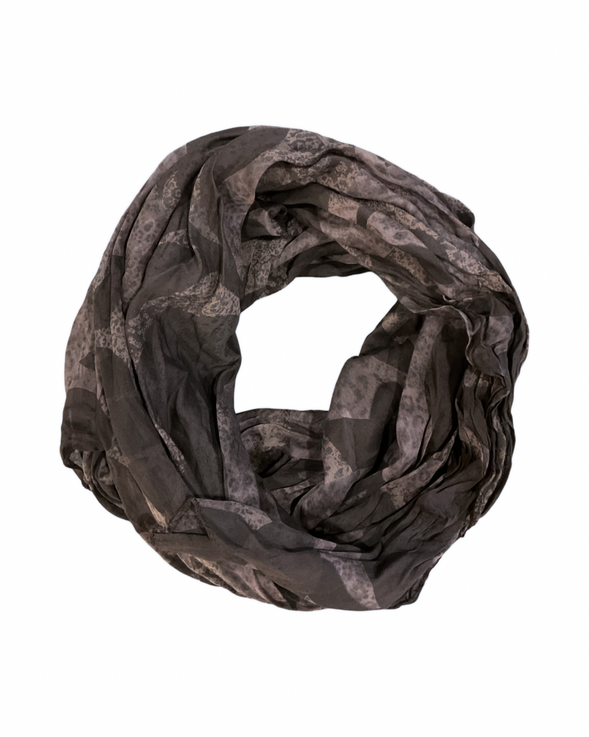 Foulard brun avec imprimé animal