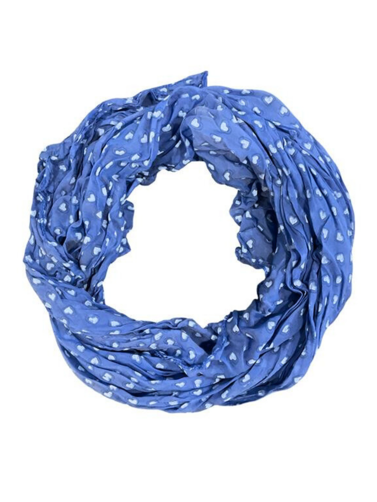 Foulard bleu avec imprimé de cœurs