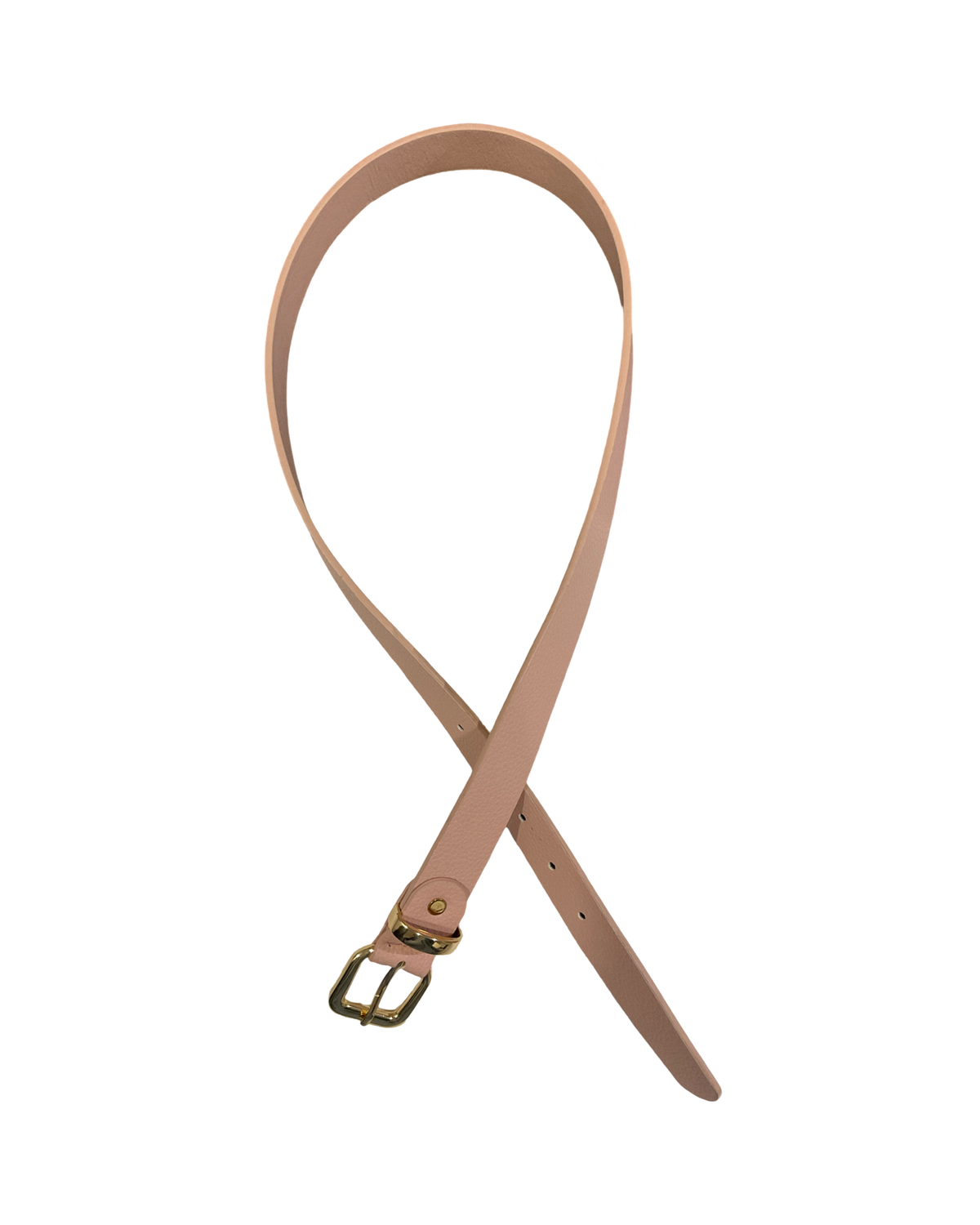 Ceinture rose pâle avec boucle carrée dorée