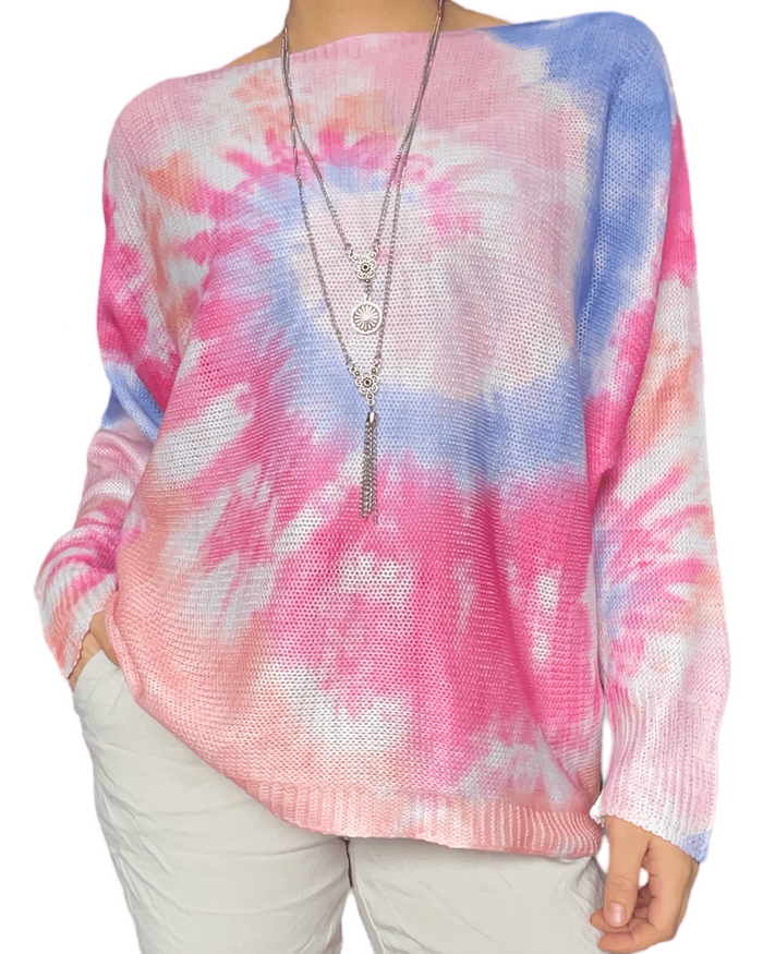 Chandail rose ''Tie Dye''