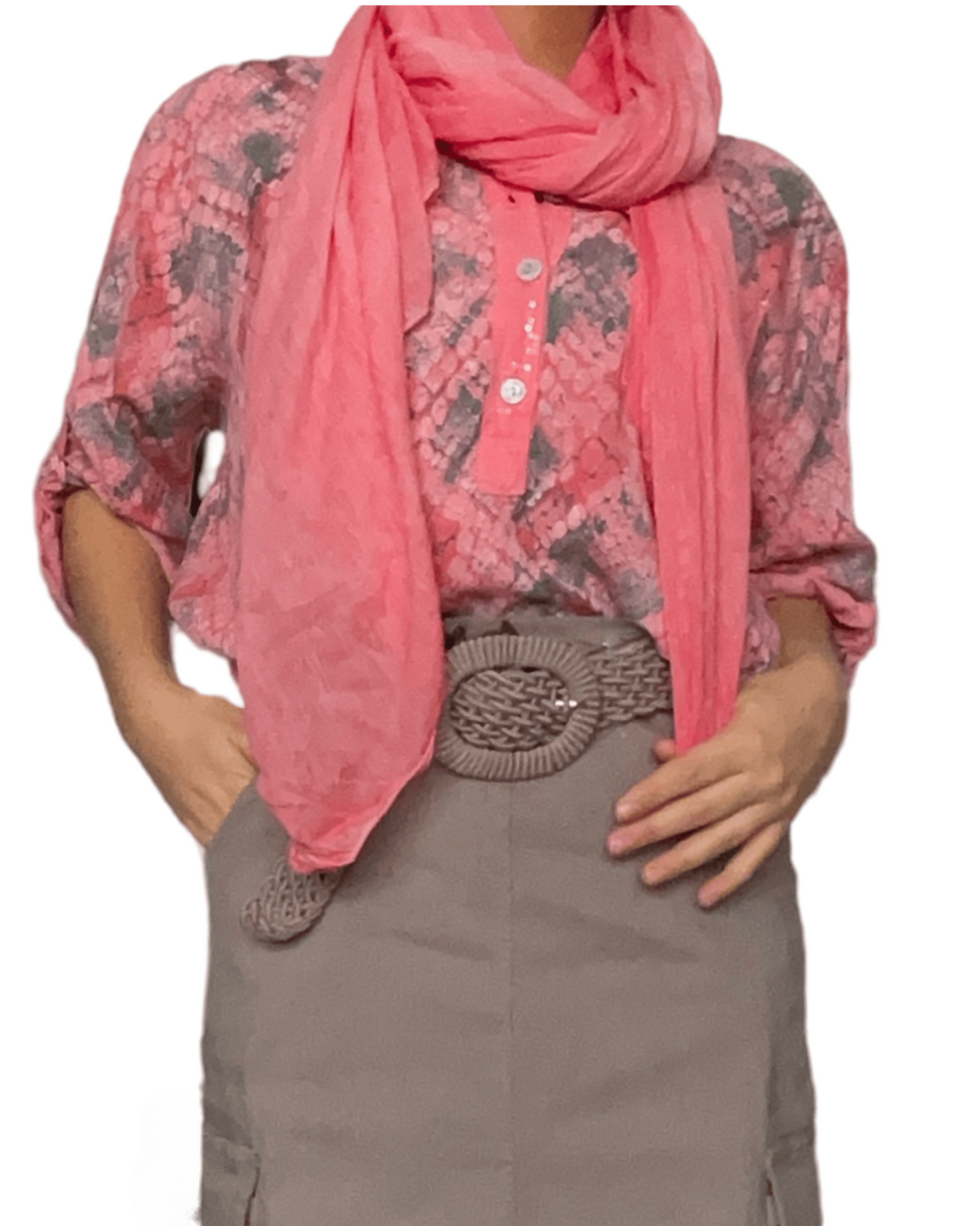 Blouse corail avec imprimé serpent
