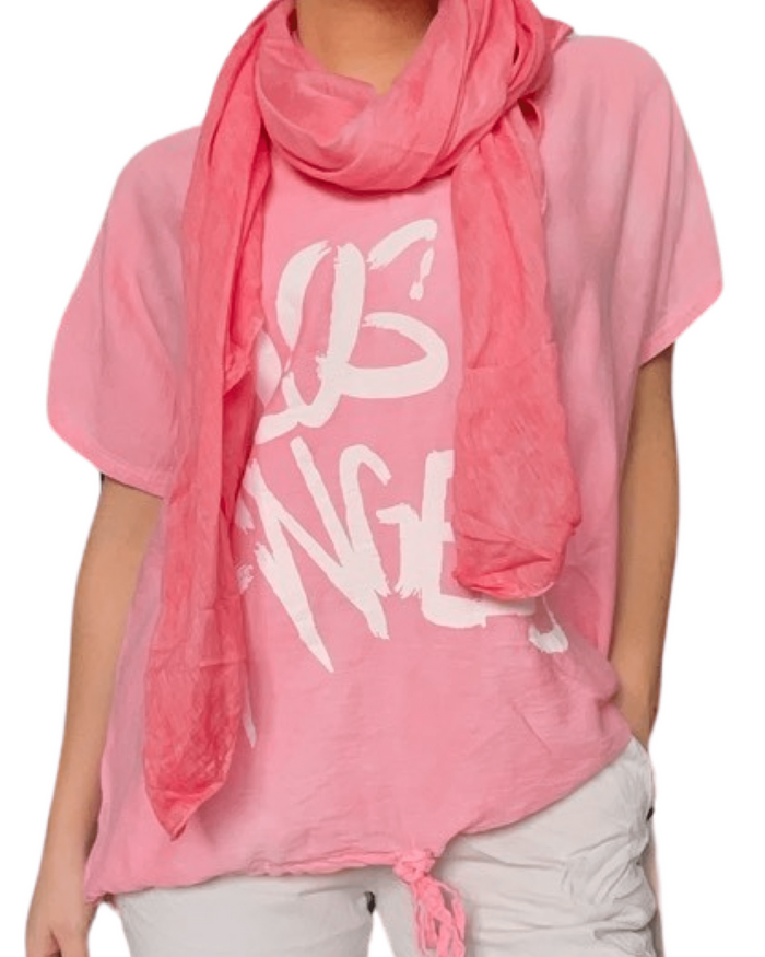 T-shirt corail avec imprimé ''Los Angeles''