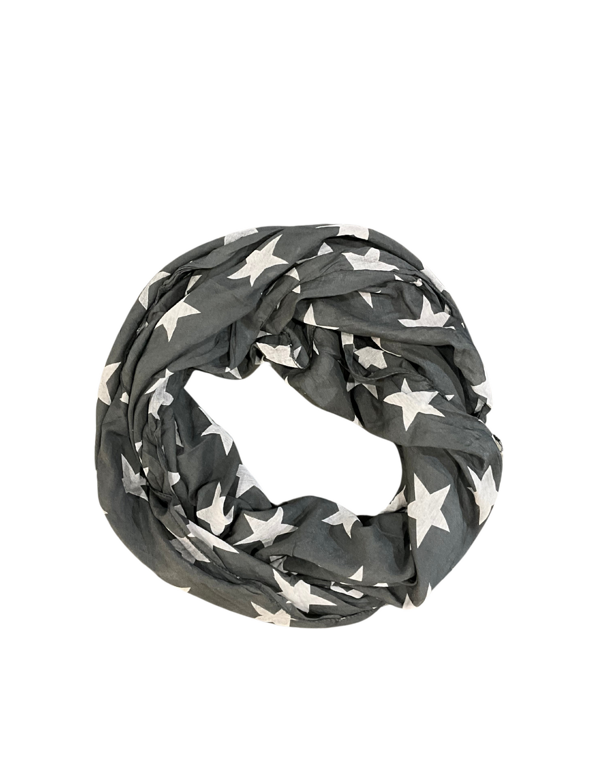 Foulard gris à motifs d'étoiles pour femme.