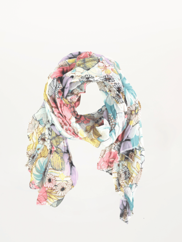 Foulard avec imprimé floral multicolore