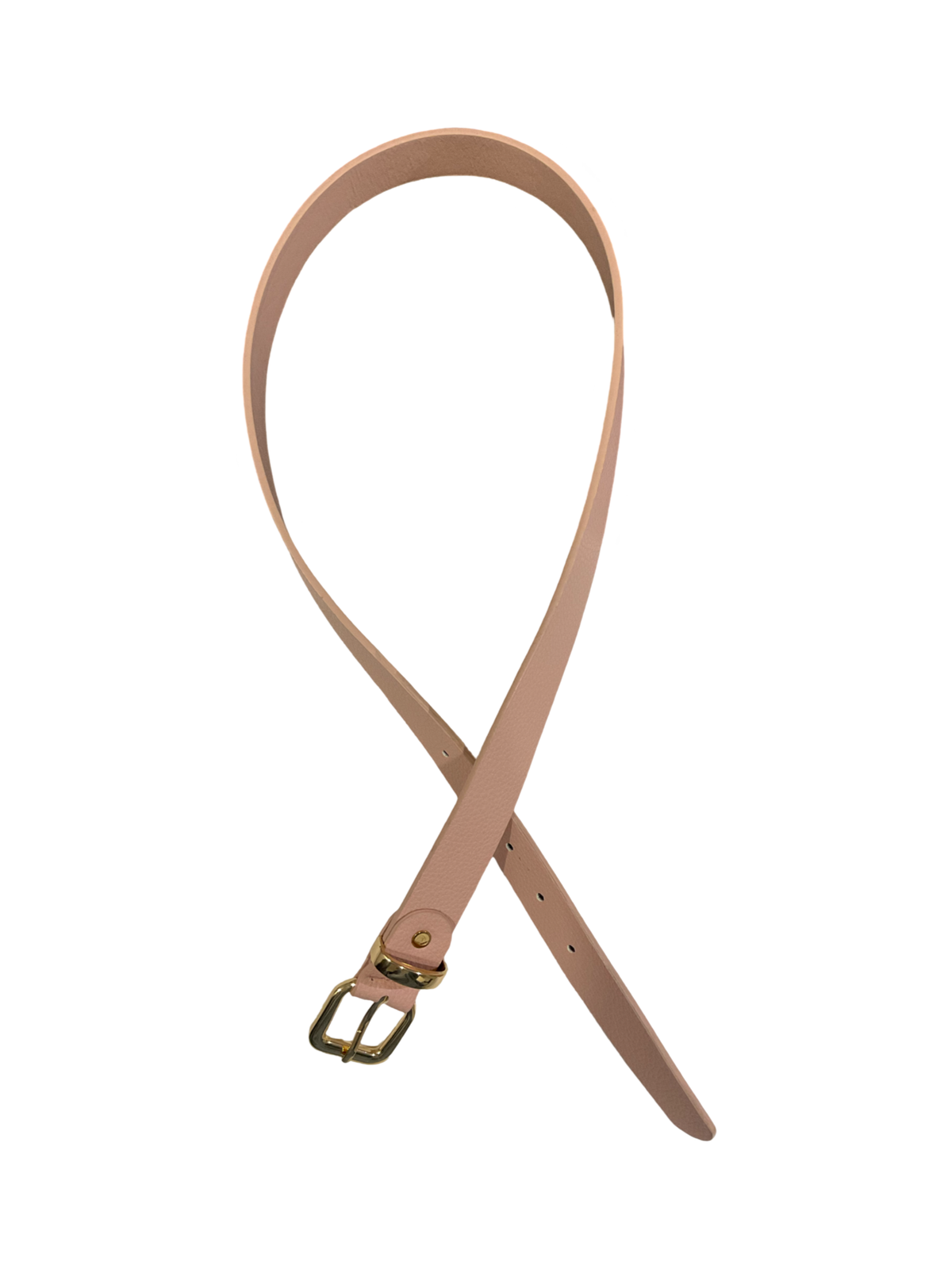 Ceinture rose pâle avec boucle carrée dorée