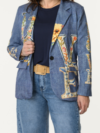Veston ''Love'' avec imprimé bleu jean