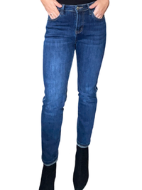 Jeans slim à paillettes taille haute