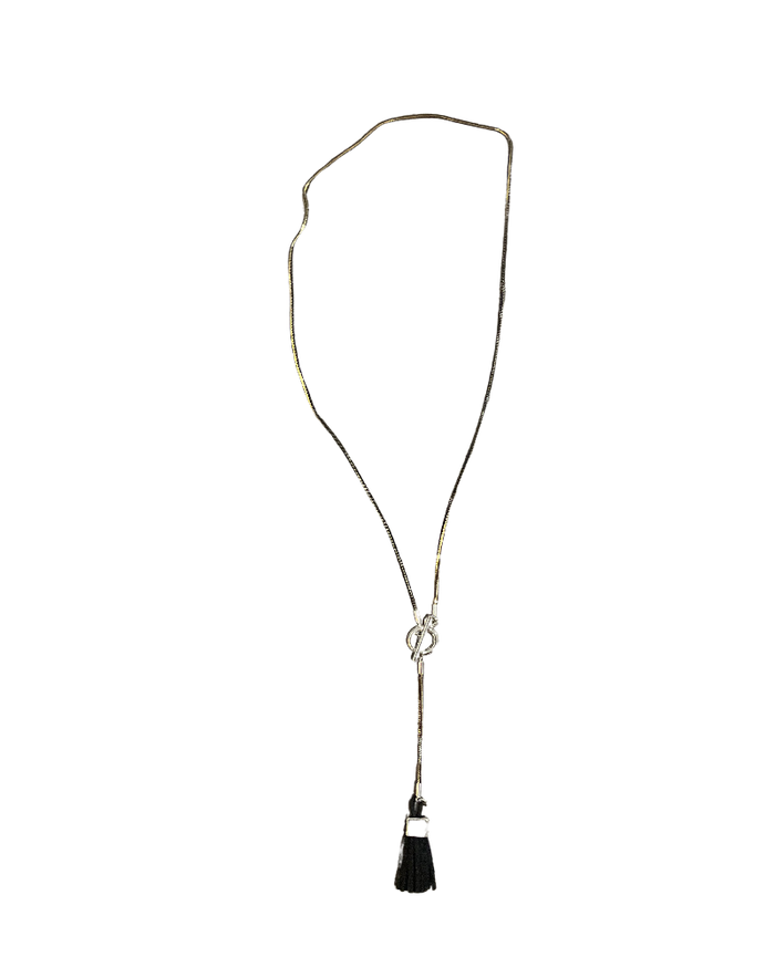 Bijoux | Collier noir avec une brillance dorée