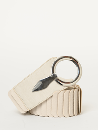 Ceinture beige crème élastique à bande large