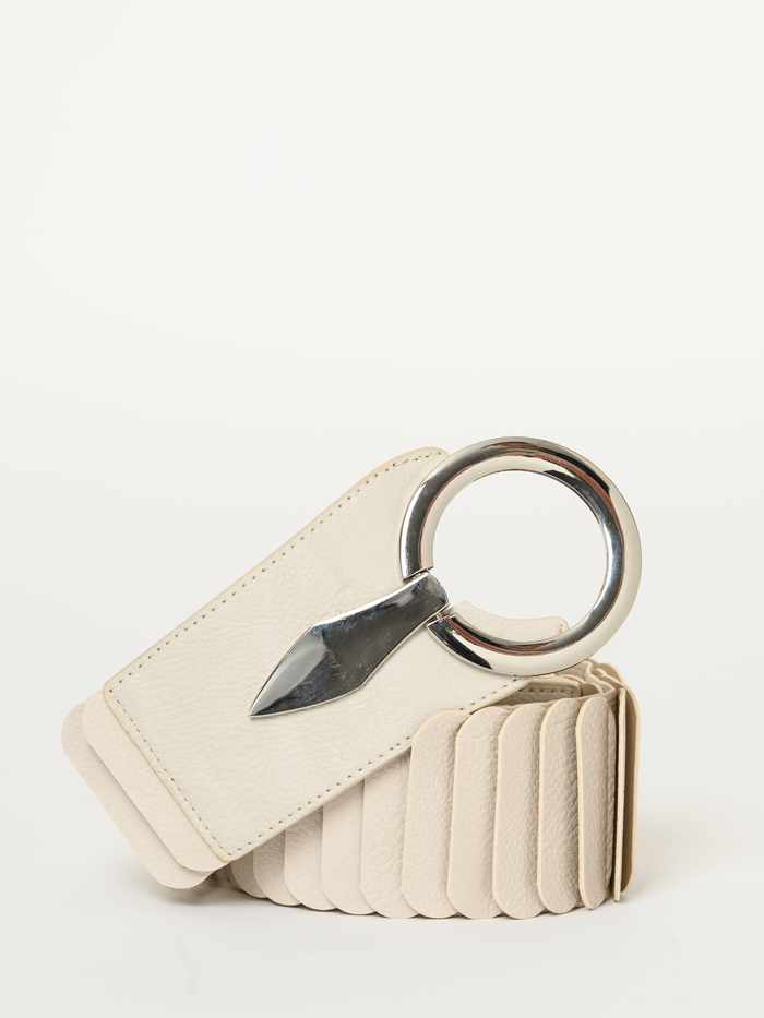 Ceinture beige crème élastique à bande large