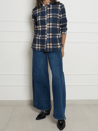 NEW - Chemise à carreaux bleus et beiges