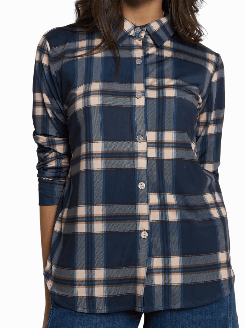 NEW - Chemise à carreaux bleus et beiges