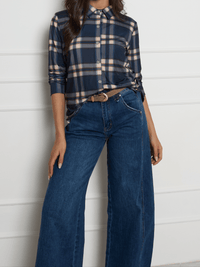 NEW - Chemise à carreaux bleus et beiges