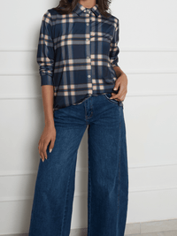 NEW - Chemise à carreaux bleus et beiges