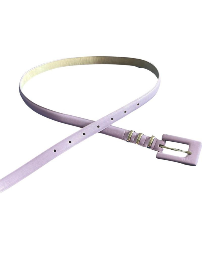 Ceinture mince lilas avec boucle carrée