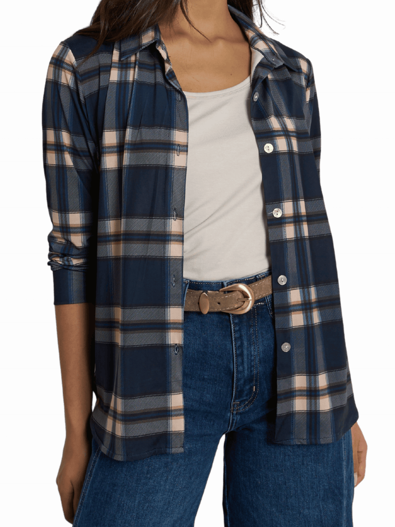 NEW - Chemise à carreaux bleus et beiges