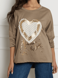 NEW - chandail moka avec cœur en crochet