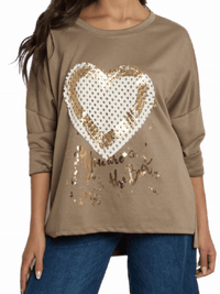 NEW - chandail moka avec cœur en crochet