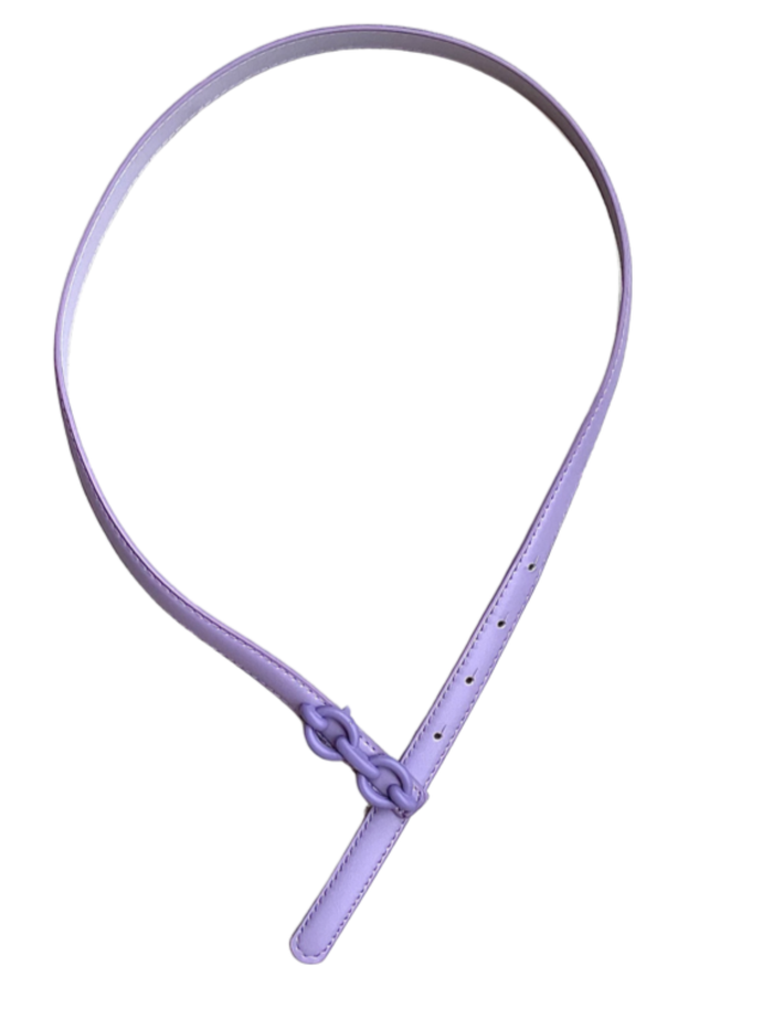 Ceinture étroite lilas 1 cm de largeur en cuir végan