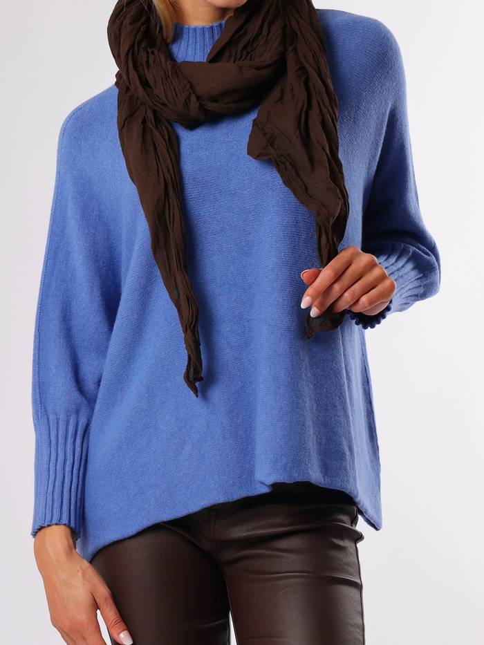 NEW - Chandail bleu à col montant