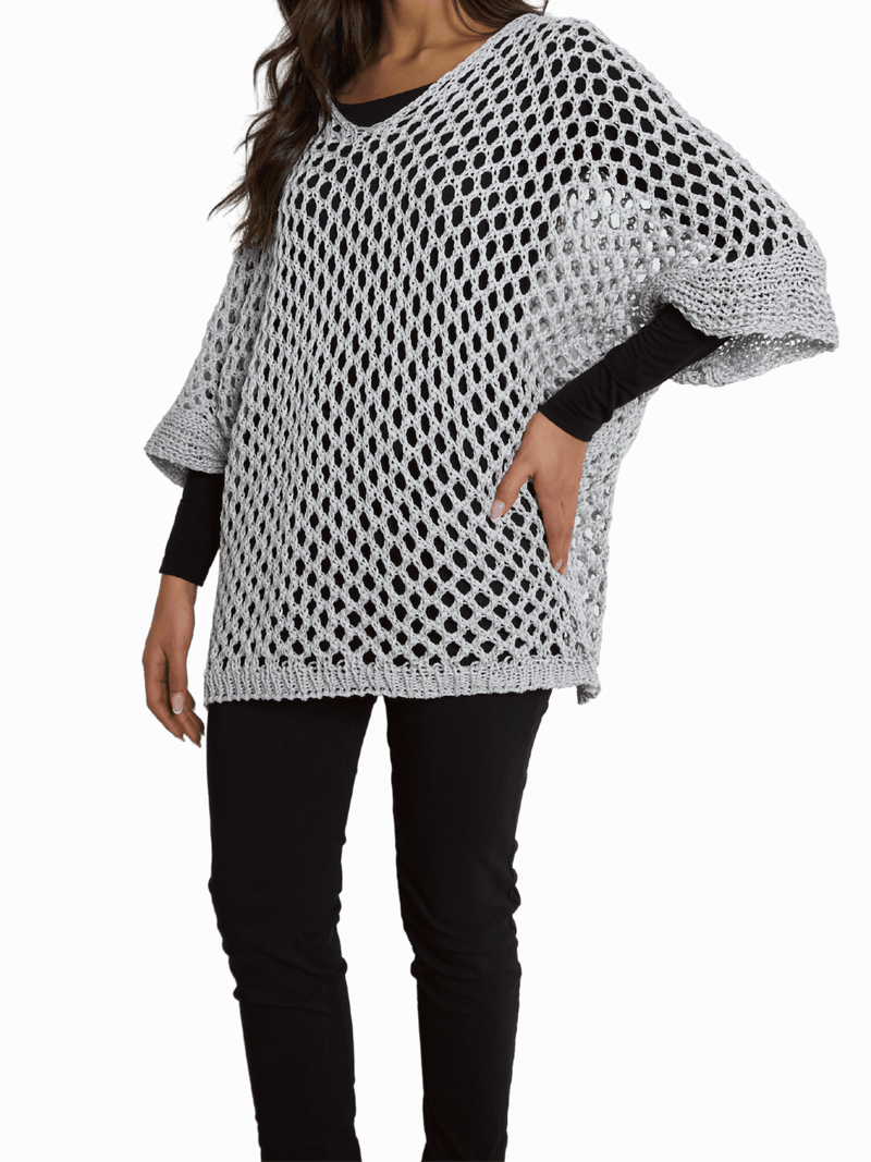 NEW - Chandail gris en crochet