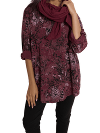 NEW - Blouse bourgogne avec imprimé de léopard