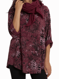NEW - Blouse bourgogne avec imprimé de léopard