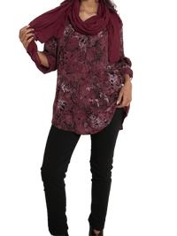 NEW - Blouse bourgogne avec imprimé de léopard
