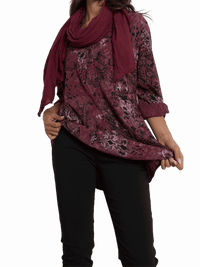 NEW - Blouse bourgogne avec imprimé de léopard