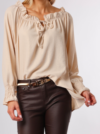 NEW - Blouse beige avec dorures