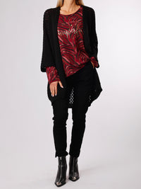 NEW - Chandail bourgogne zébré brun et noir