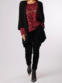 NEW - Chandail bourgogne zébré brun et noir