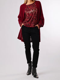 NEW - Cardigan bourgogne en mailles
