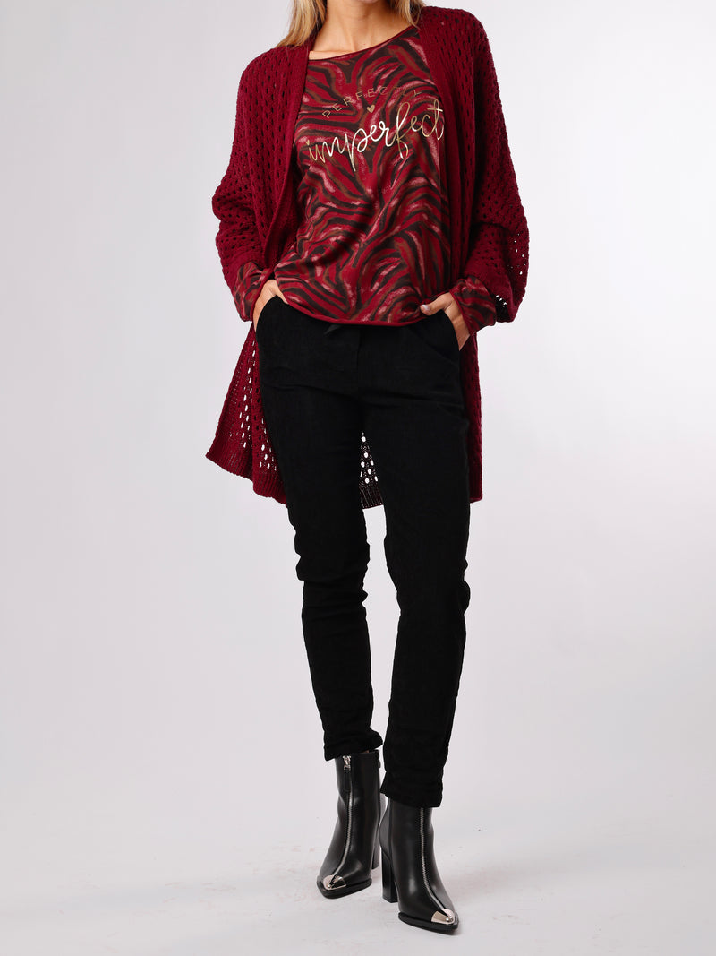 NEW - Cardigan bourgogne en mailles