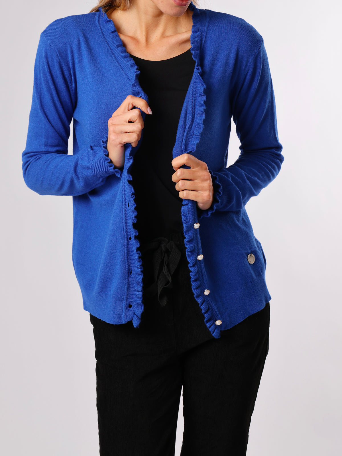 NEW - Veste boutonnée bleue électrique