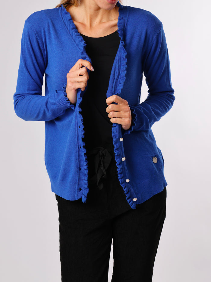 NEW - Veste boutonnée bleue électrique