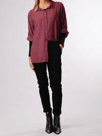 NEW - Chemise bourgogne avec dos en crochet