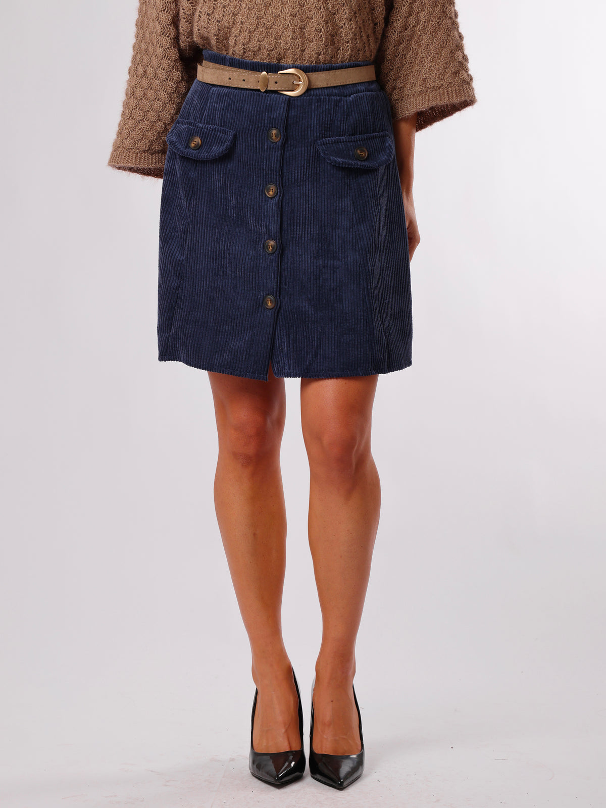 NEW - Jupe bleue en velours côtelé