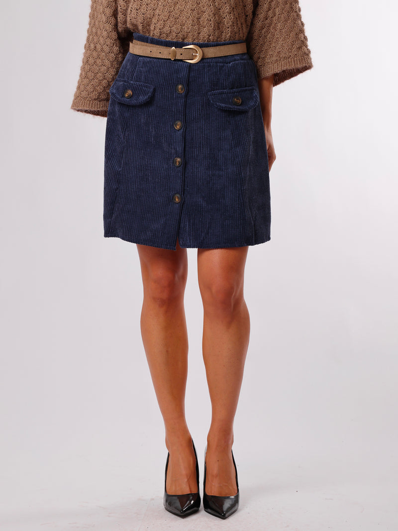 NEW - Jupe bleue en velours côtelé
