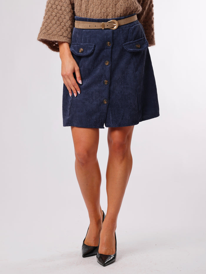 NEW - Jupe bleue en velours côtelé