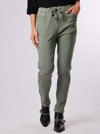 NEW - Pantalon kaki uni à taille élastique avec cordon