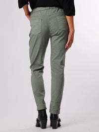 NEW - Pantalon kaki uni à taille élastique avec cordon