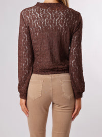 NEW - Bomber brun en dentelle