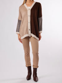 NEW - Veste beige et brun en tricot