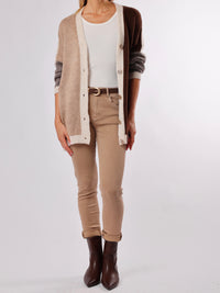 NEW - Veste beige et brun en tricot